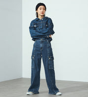SOMETHING DENIM JACKET ST118-92 BIG DETAIL MID BLUE