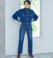 SOMETHING DENIM JACKET ST118-92 BIG DETAIL MID BLUE