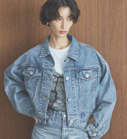 SOMETHING DENIM JACKET ST118-98 BIG DETAIL LIGHT BLUE