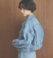 SOMETHING DENIM JACKET ST118-98 BIG DETAIL LIGHT BLUE