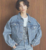 SOMETHING DENIM JACKET ST118-98 BIG DETAIL LIGHT BLUE