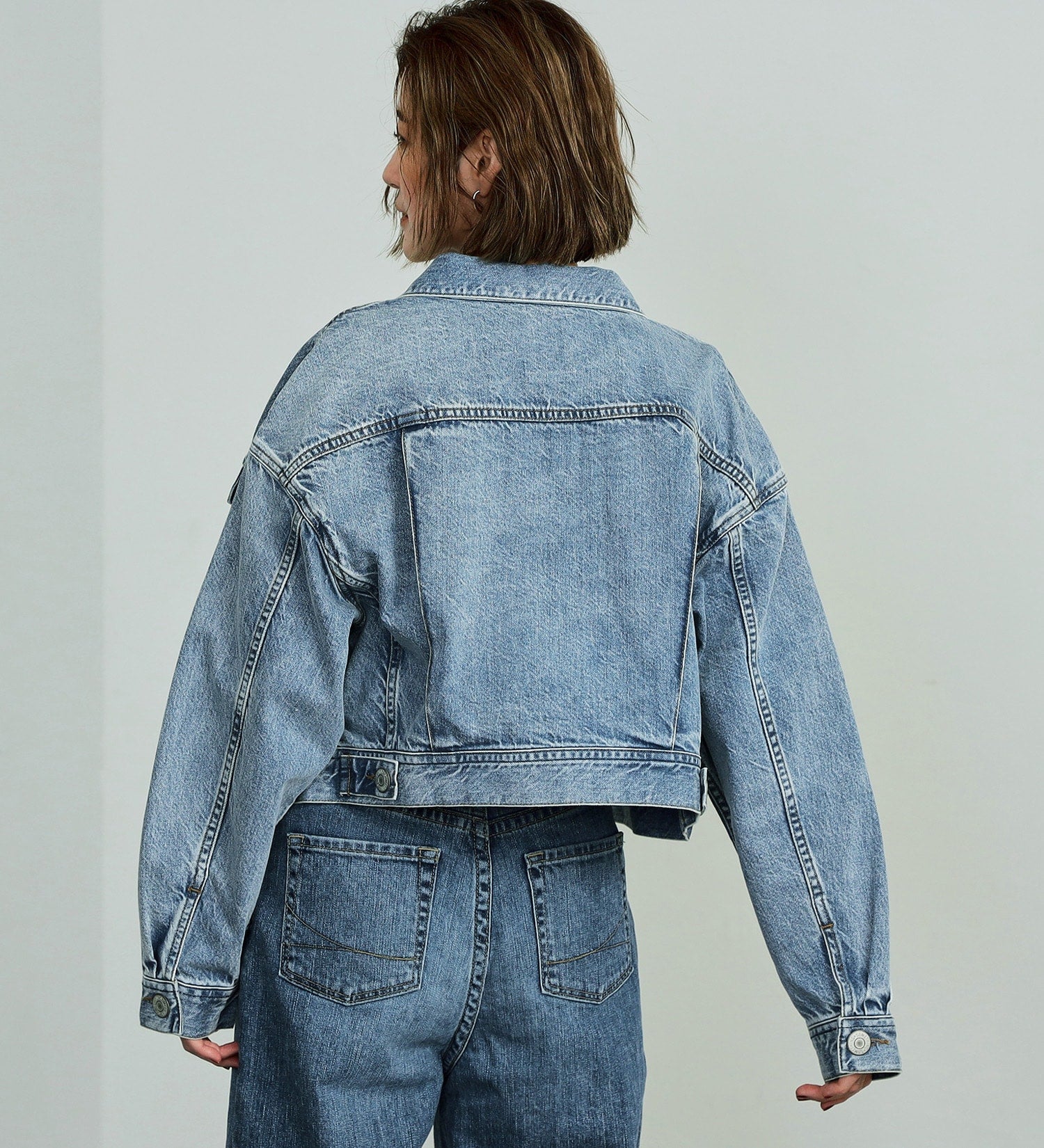 SOMETHING DENIM JACKET ST118-98 BIG DETAIL LIGHT BLUE