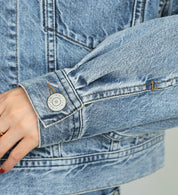 SOMETHING DENIM JACKET ST118-98 BIG DETAIL LIGHT BLUE