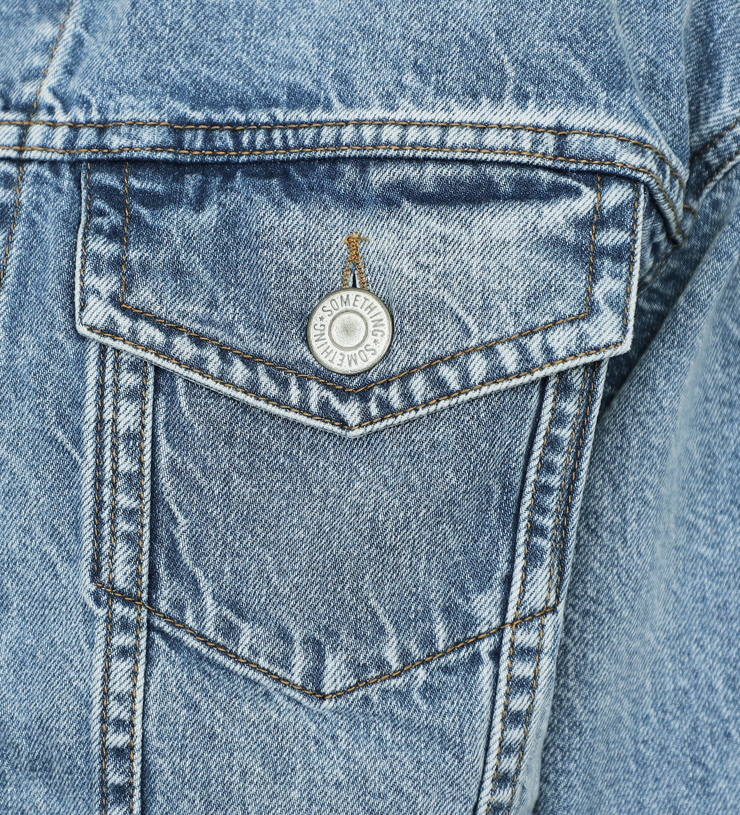 SOMETHING DENIM JACKET ST118-98 BIG DETAIL LIGHT BLUE