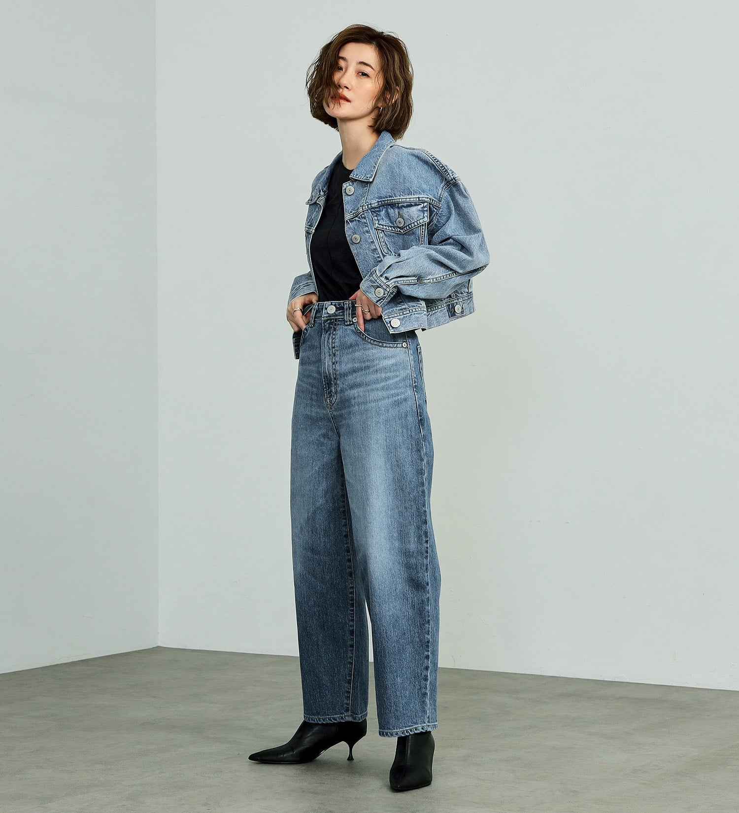 SOMETHING DENIM JACKET ST118-98 BIG DETAIL LIGHT BLUE