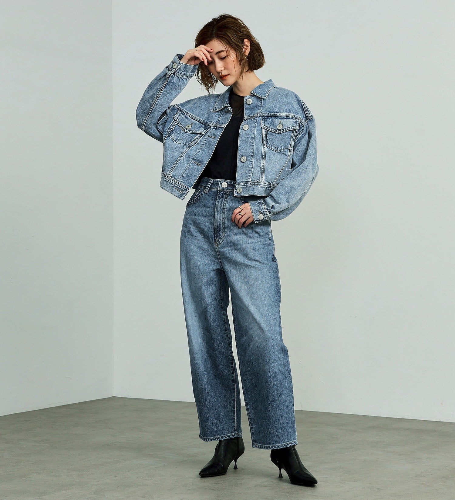 SOMETHING DENIM JACKET ST118-98 BIG DETAIL LIGHT BLUE
