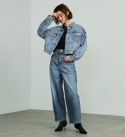 SOMETHING DENIM JACKET ST118-98 BIG DETAIL LIGHT BLUE