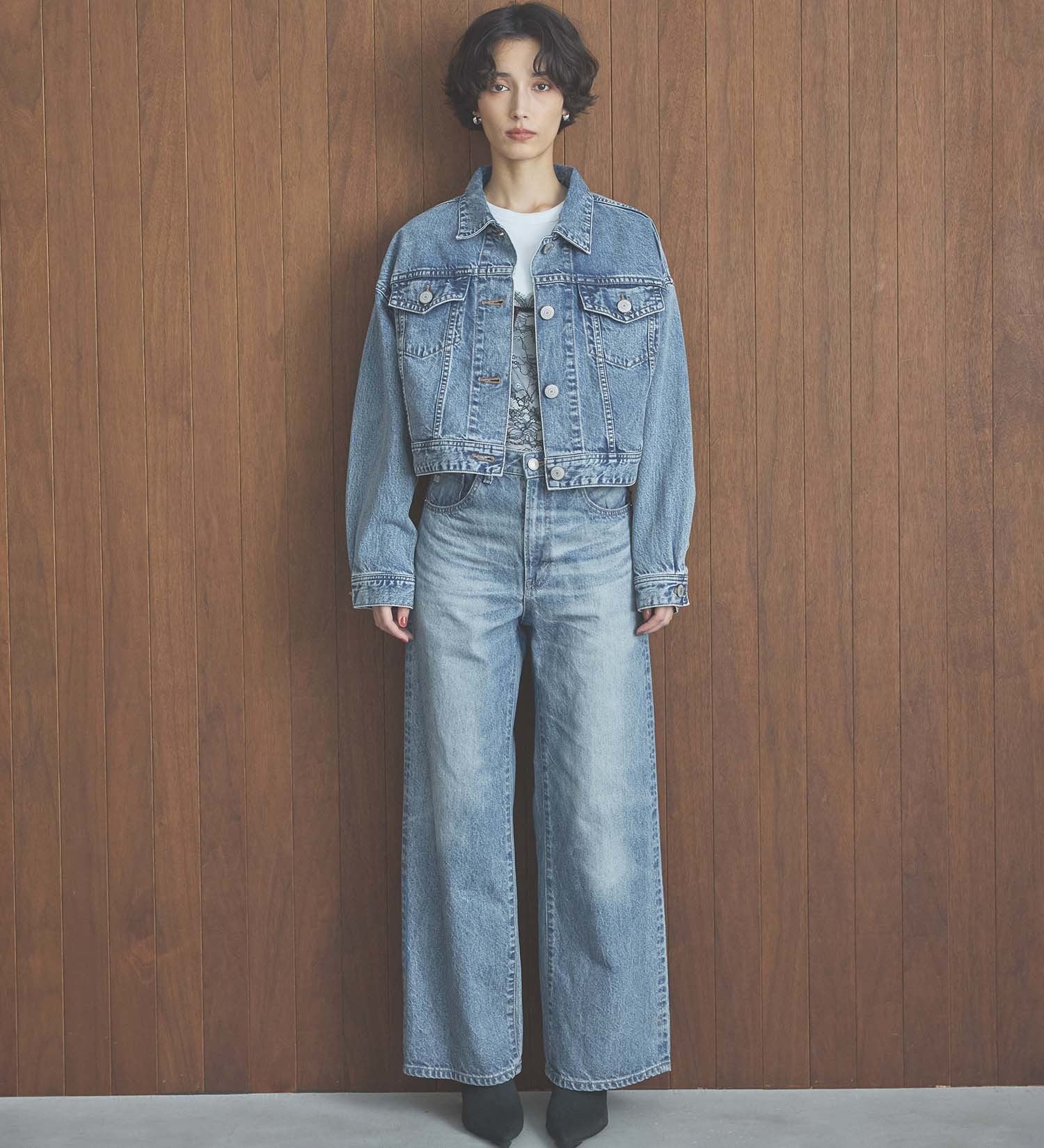 SOMETHING DENIM JACKET ST118-98 BIG DETAIL LIGHT BLUE
