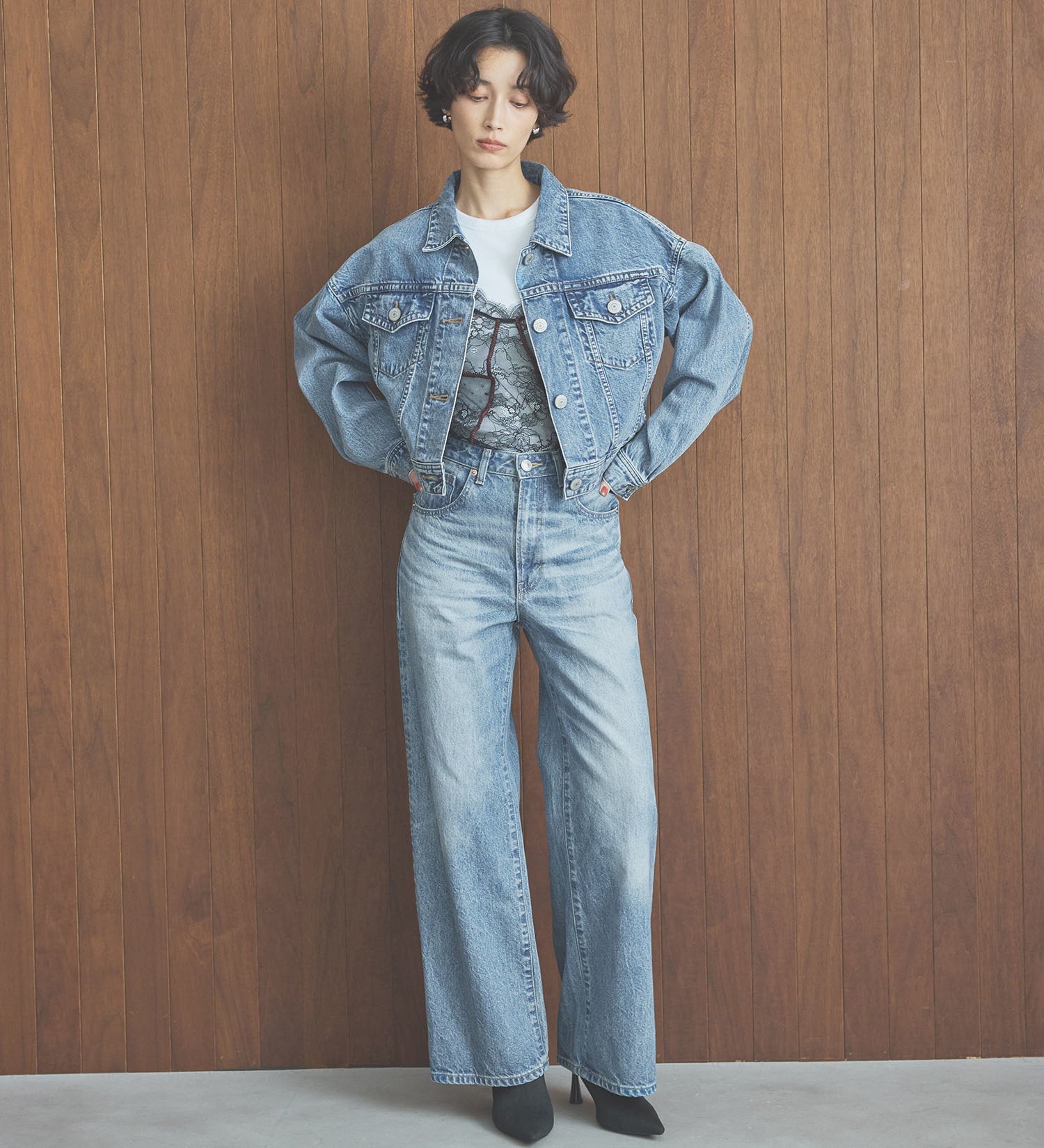 SOMETHING DENIM JACKET ST118-98 BIG DETAIL LIGHT BLUE