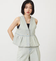 SOMETHING TOP ST123-16 PEPLUM 2WAY BUSTIER BEIGE