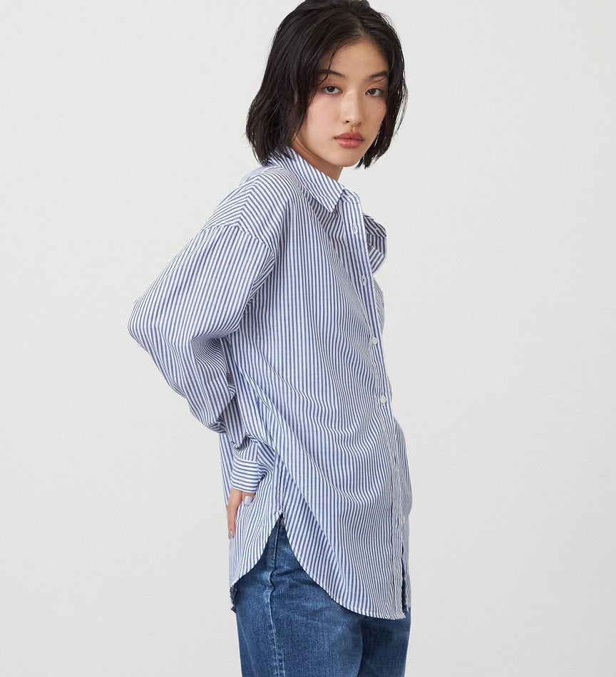 SOMETHING STRIPE SHIRTS ST223-6104 L/S NAVY