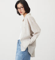 SOMETHING STRIPE SHIRTS ST223-6116 L/S BEIGE