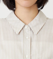 SOMETHING STRIPE SHIRTS ST223-6116 L/S BEIGE