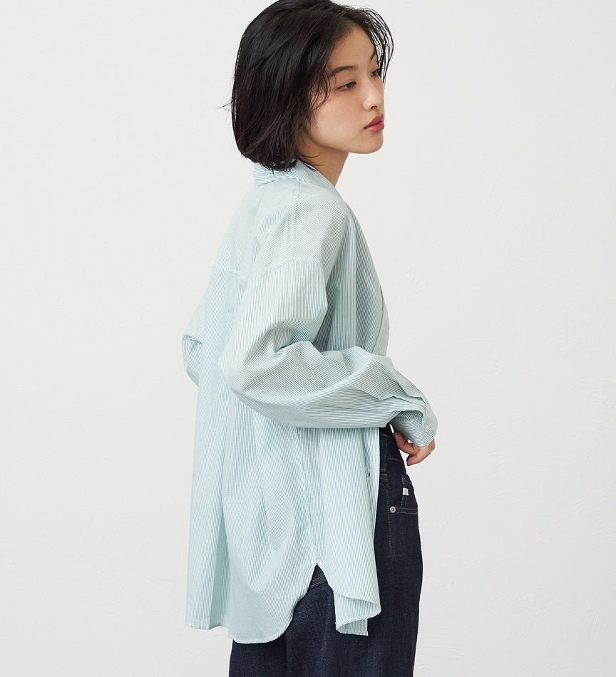 SOMETHING STRIPE SHIRTS ST223-6120 L/S GREEN