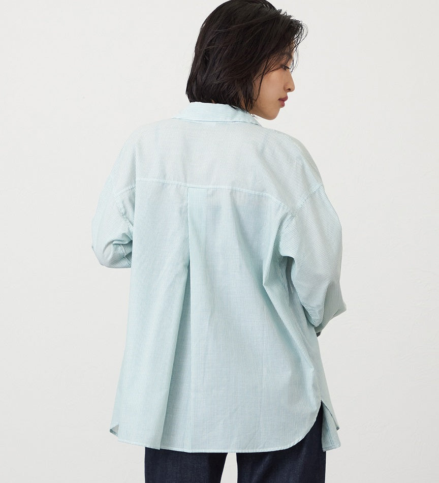 SOMETHING STRIPE SHIRTS ST223-6120 L/S GREEN