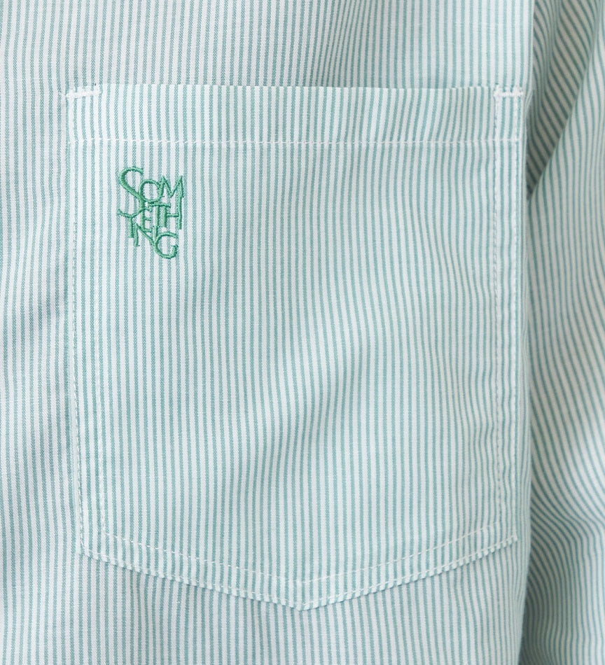 SOMETHING STRIPE SHIRTS ST223-6120 L/S GREEN