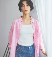 SOMETHING STRIPE SHIRTS ST223-6161 L/S PINK