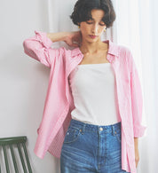 SOMETHING STRIPE SHIRTS ST223-6161 L/S PINK
