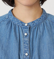 SOMETHING TIERED DENIM SHIRTS ST250-6198 LIGHT BLUE