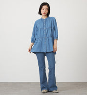 SOMETHING TIERED DENIM SHIRTS ST250-6198 LIGHT BLUE