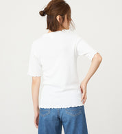 SOMETHING TOP ST688-6118 M/S RIB JAQUARD CUTSEW WHITE