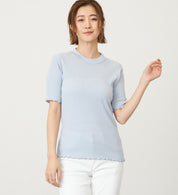 SOMETHING TOP ST688-6154 M/S RIB JAQUARD CUTSEW LIGHT BLUE