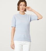 SOMETHING TOP ST688-6154 M/S RIB JAQUARD CUTSEW LIGHT BLUE