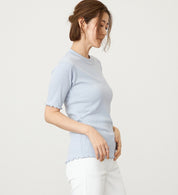 SOMETHING TOP ST688-6154 M/S RIB JAQUARD CUTSEW LIGHT BLUE