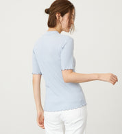 SOMETHING TOP ST688-6154 M/S RIB JAQUARD CUTSEW LIGHT BLUE