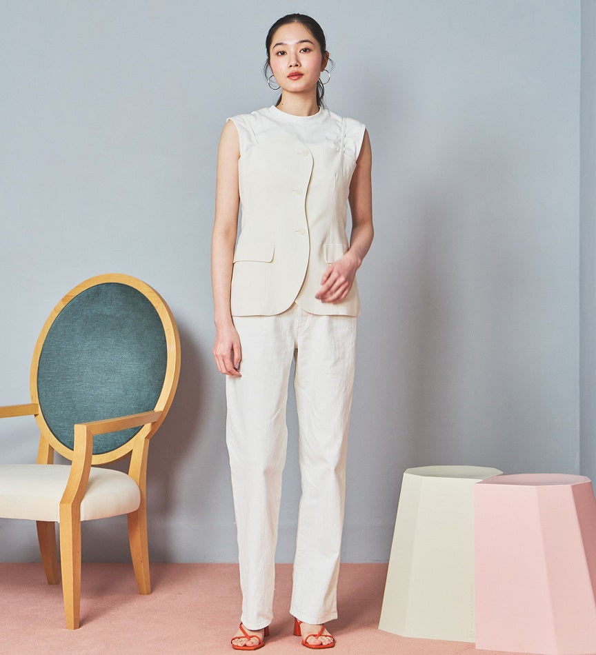 SOMETHING JEANS STG13-18 ELSA NV STRAIGHT WHITE