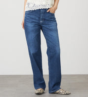 SOMETHING JEANS STG13-36 ELSA NV STRAIGHT MID BLUE USED WASH