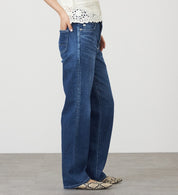 SOMETHING JEANS STG13-36 ELSA NV STRAIGHT MID BLUE USED WASH