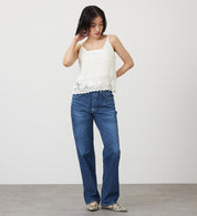 SOMETHING JEANS STG13-36 ELSA NV STRAIGHT MID BLUE USED WASH