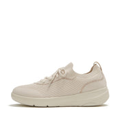 FITFLOP IQUSHION SUPER-Q CRYSTAL-TRIM KNIT SLIP-ON LACED SNEAKERS E4Q-A99 BEIGE