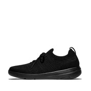 FITFLOP IQUSHION SUPER-Q KNIT SLIP-ON LACED SNEAKERS JH9-090 BLACK