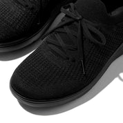 FITFLOP IQUSHION SUPER-Q KNIT SLIP-ON LACED SNEAKERS JH9-090 BLACK