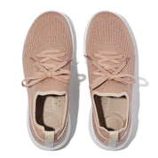 FITFLOP IQUSHION SUPER-Q KNIT SLIP-ON LACED SNEAKERS JH9-C70 BEIGE/ROSEGOLD