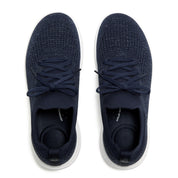 FITFLOP IQUSHION SUPER-Q KNIT SLIP-ON LACED SNEAKERS JH9-B84 METALLIC NAVY