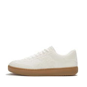 FITFLOP THE DASH FF FRAYED DENIM T-TOE TRAINERS A9D-E45 WHITE WASH