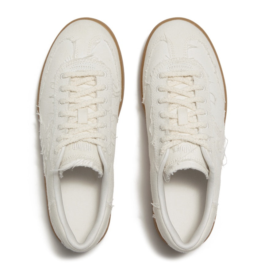 FITFLOP THE DASH FF FRAYED DENIM T-TOE TRAINERS A9D-E45 WHITE WASH