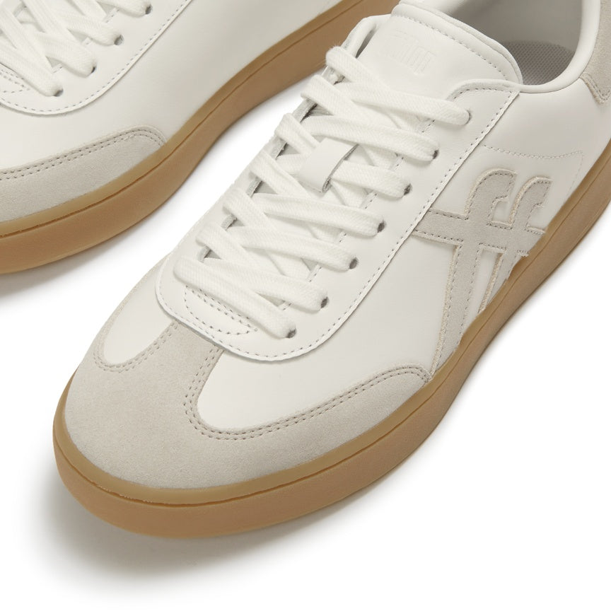 FITFLOP THE DASH T-TOE LEATHER/SUEDE SNEAKERS A6H-646 URBAN WHITE MIX